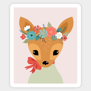 Floral Baby Deer Sticker